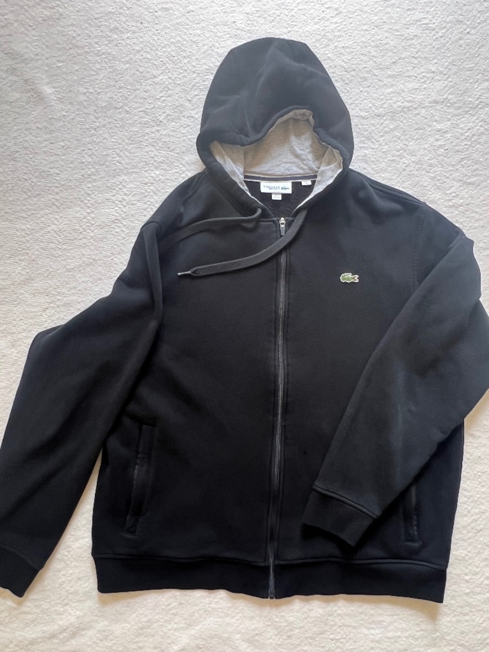 Lacoste Sports Men's Hoodie Black Zull Zip Size XXL
